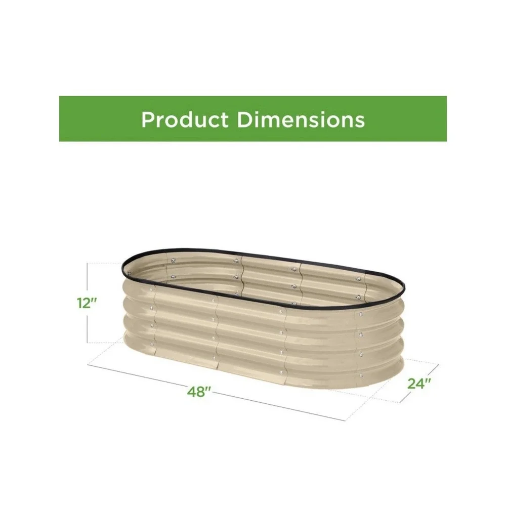 Best Choice Products 4x2x1ft Outdoor Raised Metal Oval Garden Bed, Planter Box